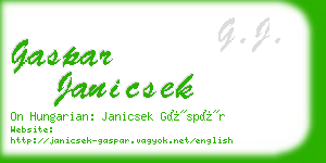 gaspar janicsek business card